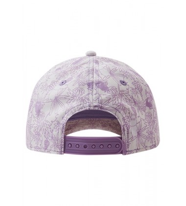Reima kepurė su snapeliu Moomin Dagg. Spalva violetinė su printu